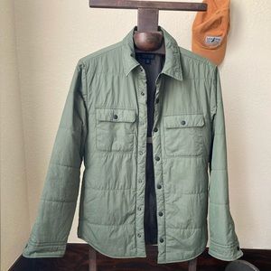 J. Crew Men's Authentic Outerwear Size xs Olive Green Poly Fill Shirt Jacket